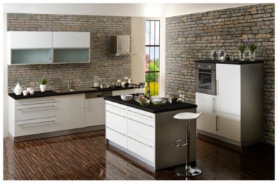 KÃŒchenzeile Cucina Insel 340 cm weiÃ - AP Space, inkl. Aufsatz