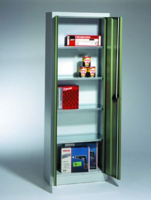 FlÃŒgeltÃŒrenschrank 8911-00 - H 1950 - T 500 - B 700 mm - 4 EinlegebÃ¶den - Farbe: Lichtgrau, Lichtblau