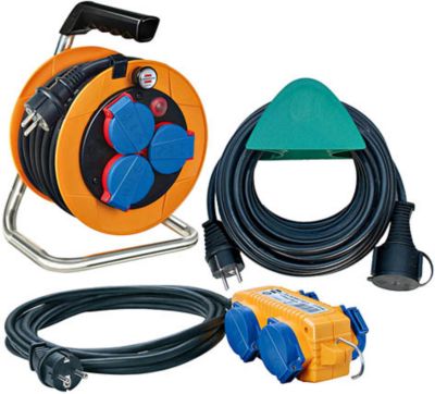 Brennenstuhl Power Pack - Kabeltrommel, 4-Fach Verteiler und VerlÃ€ngerungskabel - IP 44 !!