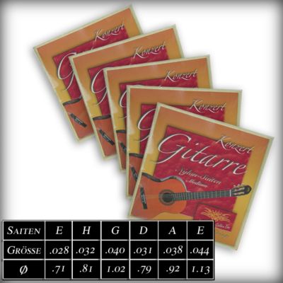 Gitarrensaiten-SÃ€tze fÃŒr Konzertgitarre