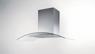 Mebasa Cucina 1000 Kaminhaube 60 cm Edelstahl mit geschwungenem Glasschirm