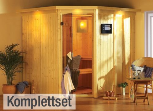 Karibu Jarin 68 mm Sauna-Komplettset Eckeinstieg