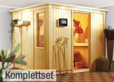 Karibu Tarin 68 mm Sauna-Komplettset Fronteinstieg