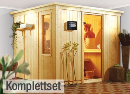 Karibu Tarin 68 mm Sauna-Komplettset Fronteinstieg