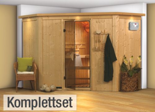 Karibu Kira 3 68 mm Sauna-Komplettset Fronteinstieg