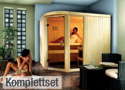 Karibu Lakura 68 mm Sauna-Komplettset Eckeinstieg