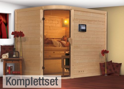Karibu Tarima 2 40 mm Sauna-Komplettset Rundeinstieg