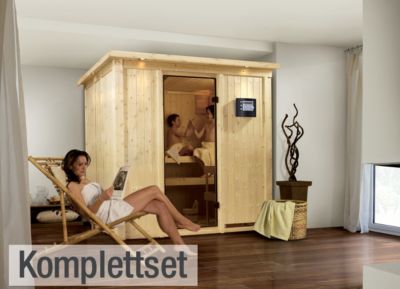 Karibu Daria 68 mm Sauna-Komplettset Fronteinstieg