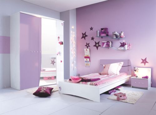 Jugendzimmer Zelie lila, inkl. Nachttisch