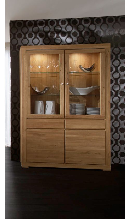 Vitrine Max 3404, Wildeiche massiv