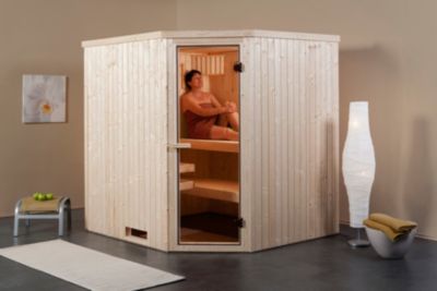 Weka Elementsauna BOO 3, Eckeinstieg inkl. 7,5 kW Saunaofen