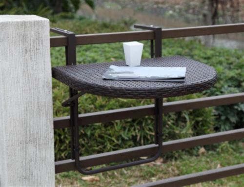 Balkon-H&auml;ngetisch Aluminium/Kunststoffgeflecht