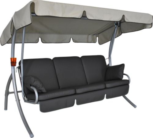 Hollywoodschaukel Premium Comfort 3-sitzig - titansilber beige...