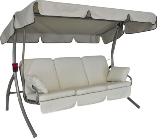 Hollywoodschaukel Premium Comfort 3-sitzig - champagner beige...