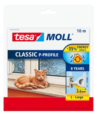 tesamoll Gummidichtung \"Classic P-Profil\" Ma&szlig;e (L/B): 10 m x 9 mm, Farbe: wei&szlig; Preisvergleich