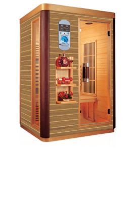 Infrarotkabine Zirkon 2 mit 6 FlÃ€chenstrahlern 2500 Watt - Hemlock