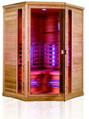 Infrarotkabine Leto 2 mit 8 Rotlichtstrahlern 2800 Watt - Hemlock