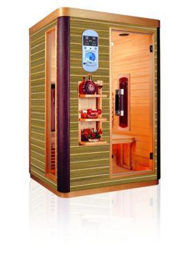 Infrarotkabine Trend mit 4 Rotlichtstrahlern & 1 FlÃ€chenstrahler 1700 Watt - Hemlock