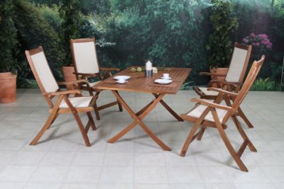 Tischgruppe Benoni - 4 Klappsessel, 1 Tisch Preisvergleich