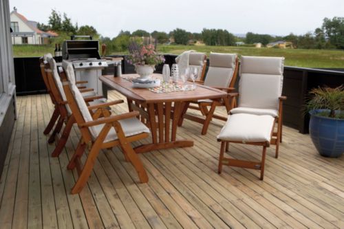 Klappsessel Linda 4er-Set honigfarbig - inkl. Auflagen