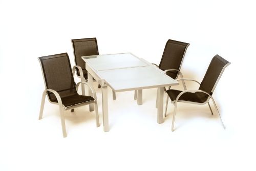 Tischgruppe Amalfi schwarz, 5-tlg.