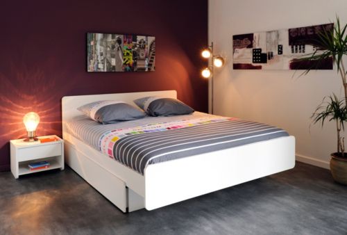 Bett Cool 1 inkl. Nachtkommode und Bettschubk&auml;sten, 140 x...