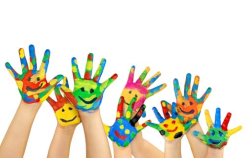 Glasbild Kinderh&auml;nde