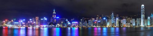 Glasbild HongKong at Night