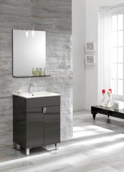 Badm&ouml;bel-Set Nova anthrazit 60 cm - ohne Hochschrank