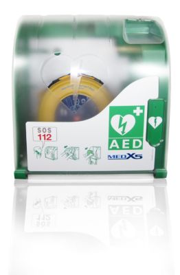 Med X5 AED Wandkasten fÃŒr AuÃen mit Alarm und Heizung
