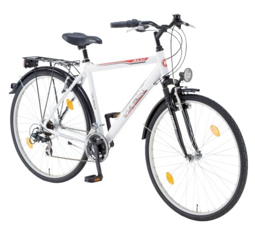 REX Herren Alu-Trekkingrad 28" polarwei&szlig;
