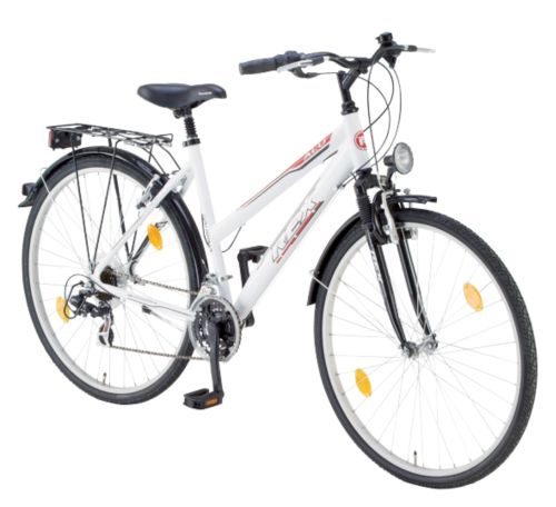 REX Damen Alu-Trekkingrad 28" polarwei&szlig;