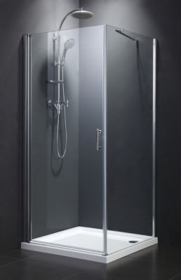 myBATH Echtglas-Duschabtrennung, Dreht&uuml;r mit fixem Seitenteil, 6 mm Sicherheitsglas, 800x8 Preisvergleich