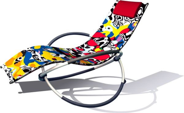 Leco Schaukelstuhl, versch. Farben, Liegestuhl, Gartenliege