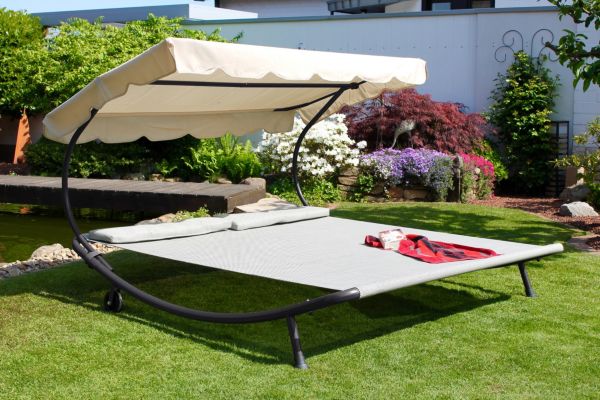 LECO Doppelliege 200 x 200 cm, Relaxliege, Gartenliege, Liege
