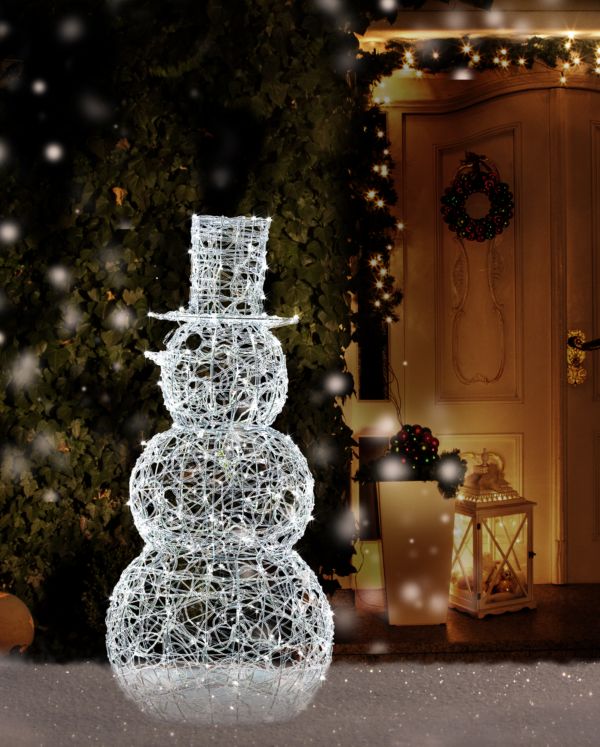 H&s schneemann weihnachtsbeleuchtung für aussen 120 leds ...