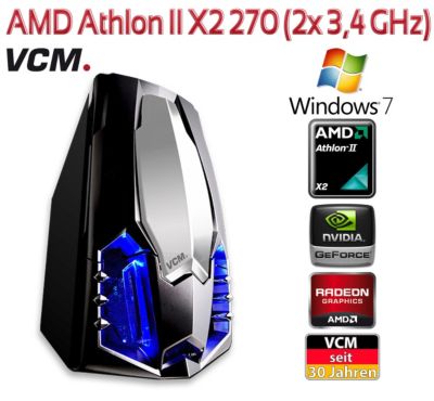 VCM Gaming-PC \"Kalosa\" | AMD Athlon II X2 270 (2x 3,4 GHz) | Speicher w&auml;hlbar Preisvergleich