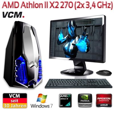 VCM Gaming-PC-Set (PC+TFT) \"Kalosana\" | AMD Athlon II X2 270 (2x 3,4 GHz) | Sp Preisvergleich