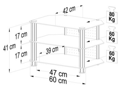 VCM TV-M&ouml;bel \"Vita\" | Rack Aluminium & Glas Preisvergleich
