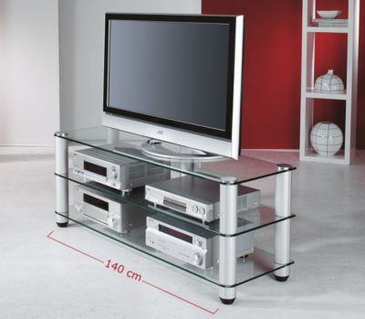 VCM Premium TV-M&ouml;bel \"Cordoba Klarglas\" | Rack Aluminium & Glas Preisvergleich