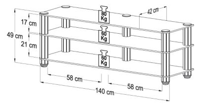 VCM TV-M&ouml;bel \"Cordoba Schwarzglas\" | Rack Aluminium & Glas Preisvergleich