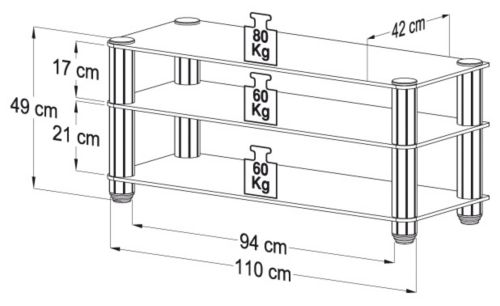 VCM Premium TV-M&ouml;bel \"Granada\" | Rack Aluminium & Glas Preisvergleich