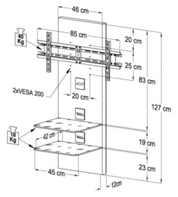 VCM TV-Paneel \"Scala-3\" | Hifi & LCD/LED-Halterung f&uuml;r Receiver, DVD-Player et Preisvergleich