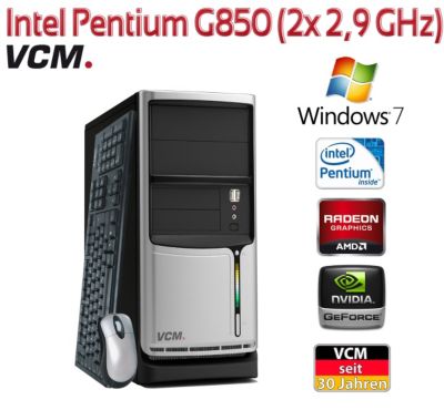 VCM PC-System \"Peno\" | Intel Pentium G850 (2x 2,9 GHz) | Speicher w&auml;hlbar Preisvergleich