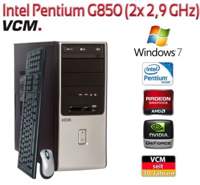 VCM PC-System \"Peno\" | Intel Pentium G850 (2x 2,9 GHz) | Speicher w&auml;hlbar Preisvergleich