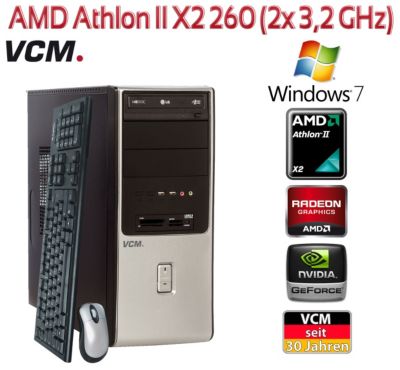 VCM PC-System \"Radium\" | AMD Athlon II X2 260 (2x 3,2 GHz) | Speicher w&auml;hlbar Preisvergleich
