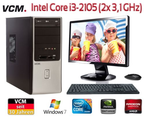 VCM PC-Set (PC+TFT) \"Montoxana\" | Intel Core i3-2105 (2x 3,1 GHz) | Windows 7 Preisvergleich