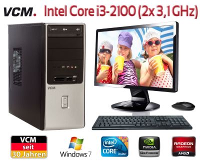 VCM PC-Set (PC+TFT) \"Leanderos\" | Intel Core i3-2100 (2x 3,1 GHz) | Speicher w Preisvergleich