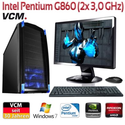 VCM Gaming-PC-Set (PC+TFT) \"Bano\" | Intel Pentium G860 (2x 3,0 GHz) | Speicher Preisvergleich