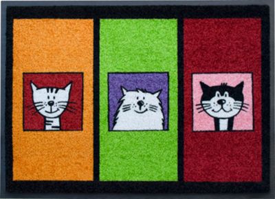 Artra Fu&szlig;matte waschbar Motiv Katzen Trio Preisvergleich